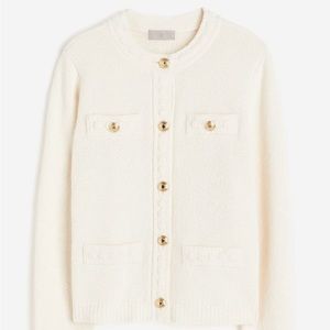 - H&M Textured Knit Cardigan, cream